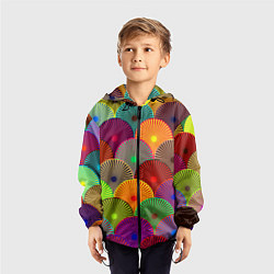 Ветровка с капюшоном детская Multicolored circles, цвет: 3D-черный — фото 2