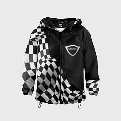 Ветровка с капюшоном детская Genesis racing flag, цвет: 3D-черный