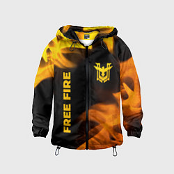 Детская ветровка Free Fire - gold gradient: надпись, символ