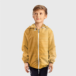 Ветровка с капюшоном детская Золотистый текстурный паттерн, цвет: 3D-белый — фото 2