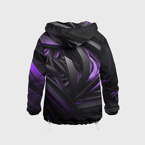 Детская ветровка Черно-фиолетовые объекты / 3D-Белый – фото 2