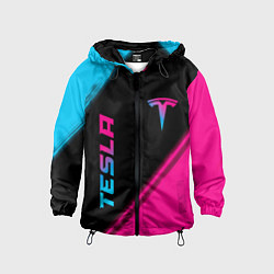 Детская ветровка Tesla - neon gradient: надпись, символ
