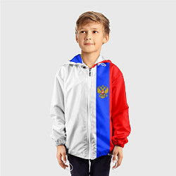 Ветровка с капюшоном детская Цвета России - герб, цвет: 3D-белый — фото 2