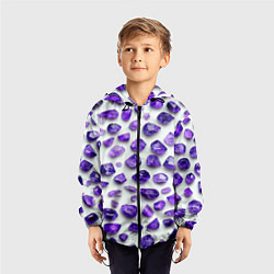 Ветровка с капюшоном детская Россыпь аметистов, цвет: 3D-черный — фото 2