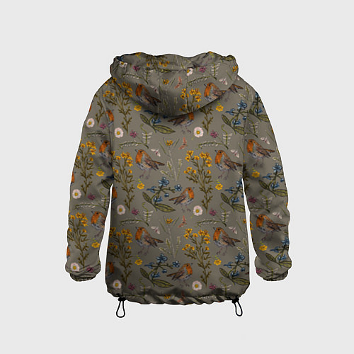 Детская ветровка Малиновки и зверобой / 3D-Черный – фото 2