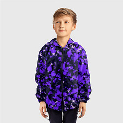 Ветровка с капюшоном детская Пятнистый фиолетовый, цвет: 3D-черный — фото 2
