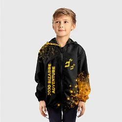Ветровка с капюшоном детская JoJo Bizarre Adventure - gold gradient: надпись, с, цвет: 3D-черный — фото 2