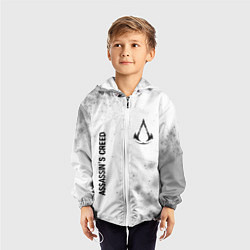 Ветровка с капюшоном детская Assassins Creed glitch на светлом фоне: надпись, с, цвет: 3D-белый — фото 2