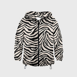 Ветровка с капюшоном детская Полосатая шкура зебры, белого тигра, цвет: 3D-черный