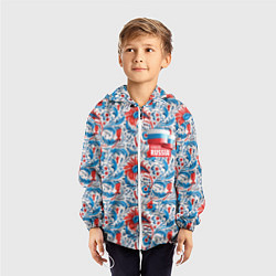 Ветровка с капюшоном детская Russia pattern, цвет: 3D-белый — фото 2