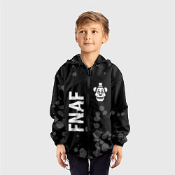 Ветровка с капюшоном детская FNAF glitch на темном фоне: надпись, символ, цвет: 3D-черный — фото 2