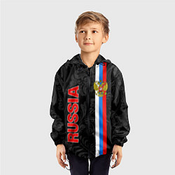 Ветровка с капюшоном детская Russia black style, цвет: 3D-черный — фото 2