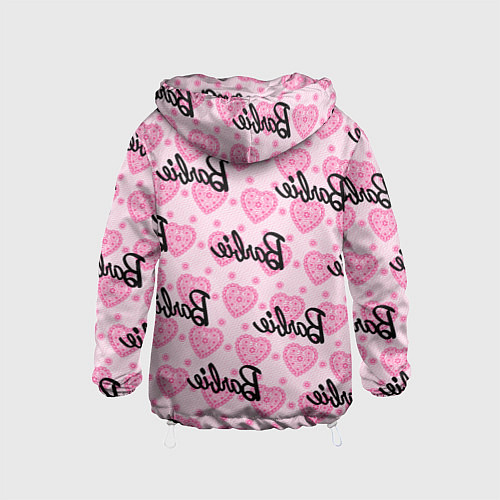 Детская ветровка Логотип Барби и розовое кружево / 3D-Белый – фото 2