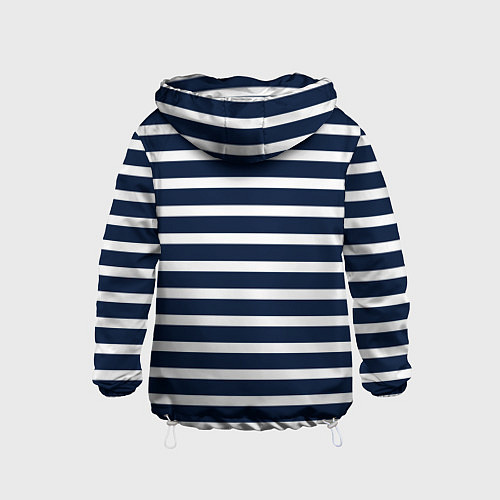 Детская ветровка Широкие тёмно-синие полосы / 3D-Белый – фото 2