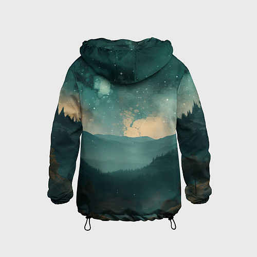 Детская ветровка Космическая ночь в горах / 3D-Черный – фото 2