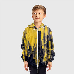 Ветровка с капюшоном детская Большой нарисованный город, цвет: 3D-белый — фото 2