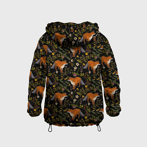 Детская ветровка Лисы и цветы / 3D-Черный – фото 2
