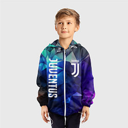 Ветровка с капюшоном детская Juventus logo blue, цвет: 3D-белый — фото 2