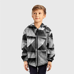 Ветровка с капюшоном детская Каменная оптическая иллюзия, цвет: 3D-черный — фото 2