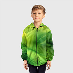 Ветровка с капюшоном детская Green lighting background, цвет: 3D-черный — фото 2
