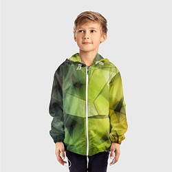 Ветровка с капюшоном детская Зеленая текстура объемная, цвет: 3D-белый — фото 2