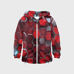 Детская ветровка Cyber hexagon red