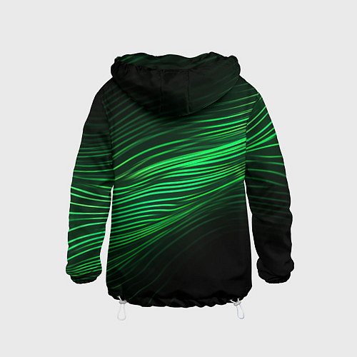 Детская ветровка Green neon lines / 3D-Белый – фото 2