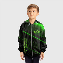 Ветровка с капюшоном детская CS2 green neon, цвет: 3D-белый — фото 2