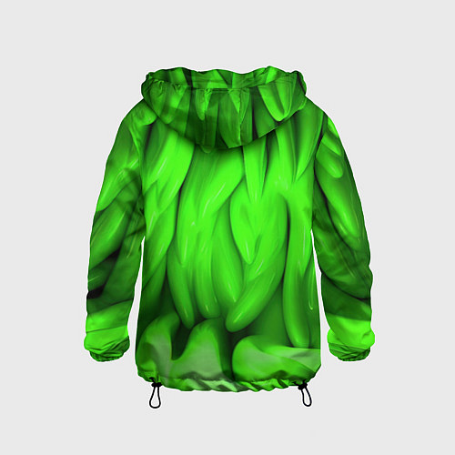 Детская ветровка Зеленая абстрактная текстура / 3D-Черный – фото 2