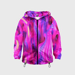 Ветровка с капюшоном детская Pink blue texture, цвет: 3D-черный