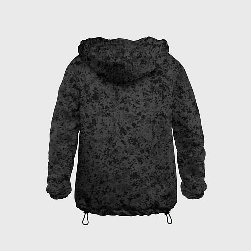 Детская ветровка Тёмно-серый паттерн пятнистый / 3D-Черный – фото 2