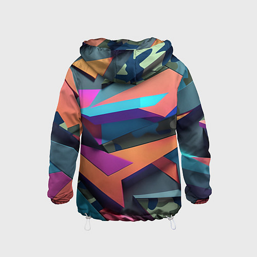Детская ветровка Камуфляж и цветная геометрия - нейросеть / 3D-Белый – фото 2