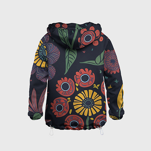 Детская ветровка Простые цветы на глубоком синем / 3D-Белый – фото 2
