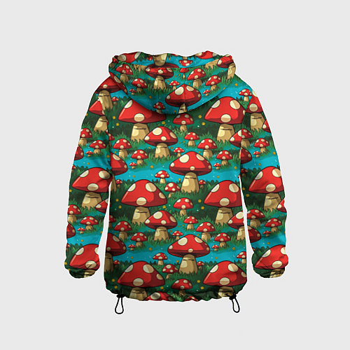 Детская ветровка Мультяшный мухомор паттерн / 3D-Черный – фото 2