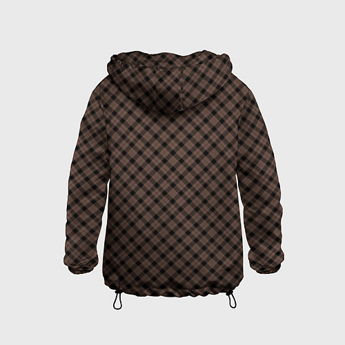 Детская ветровка Коричневый клетчатый узор / 3D-Черный – фото 2