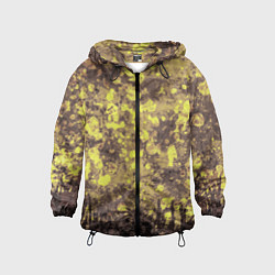 Ветровка с капюшоном детская Грязно-желтая осень, цвет: 3D-черный