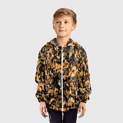 Ветровка с капюшоном детская Мазки коричневой краски, цвет: 3D-белый — фото 2