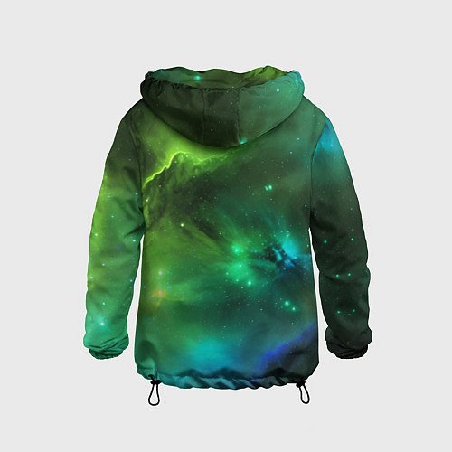 Детская ветровка Бескрайний космос зелёный / 3D-Черный – фото 2