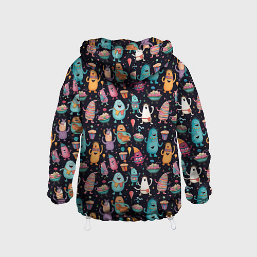Детская ветровка Весёлые монстры на вечеринке / 3D-Белый – фото 2