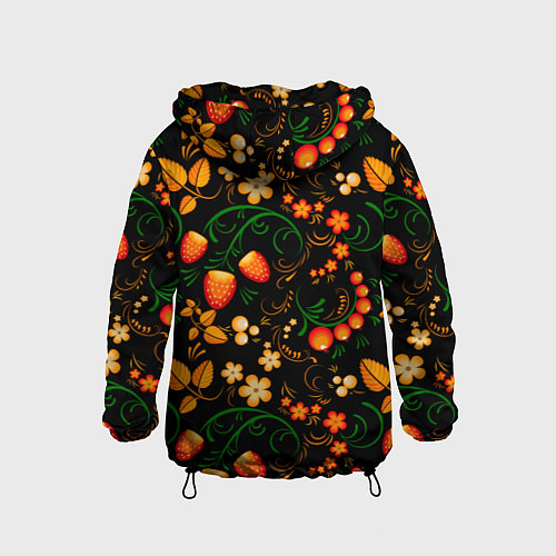 Детская ветровка Хохлома - цветы и ягоды / 3D-Черный – фото 2