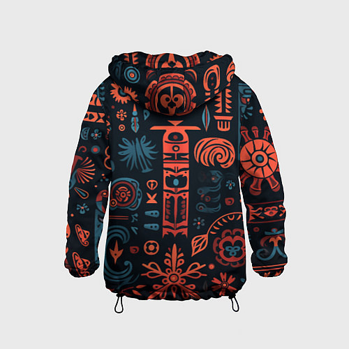 Детская ветровка Абстрактный паттерн в славянской стилистике / 3D-Черный – фото 2