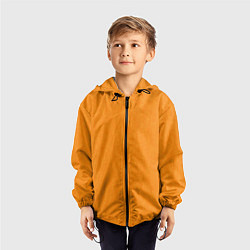 Ветровка с капюшоном детская Жёлто-оранжевый текстура однотонный, цвет: 3D-черный — фото 2