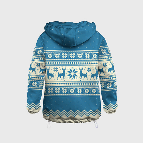 Детская ветровка Sweater with deer on a blue background / 3D-Белый – фото 2