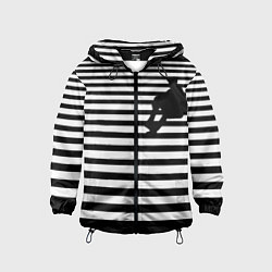 Детская ветровка Силуэт на чёрно белом полосы