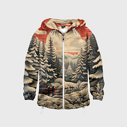 Детская ветровка Блеск снежинок новогодний стиль