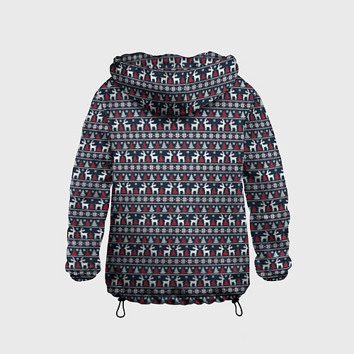 Детская ветровка Новогодние олени с елочками / 3D-Черный – фото 2