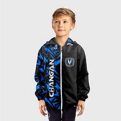 Ветровка с капюшоном детская Changan - blue uniform, цвет: 3D-белый — фото 2