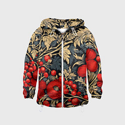 Детская ветровка Новогодние ягодки и узоры