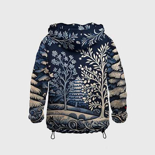 Детская ветровка Ледяные узоры нового года / 3D-Черный – фото 2