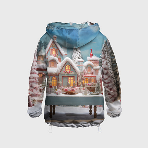 Детская ветровка Снежный день в городе / 3D-Белый – фото 2